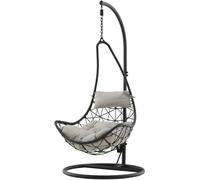 FURNLUX Fauteuil suspendu d'extérieur Vide Gris Et Noir 95cm / Couleur principale : Noir / Dimensions : 95 x 95 x 196 cm