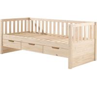 FURNLUX Kids Lit simple Fritz Beige 90x200cm / Couleur principale : Beige / Dimensions : 99 x 212 x 86 cm