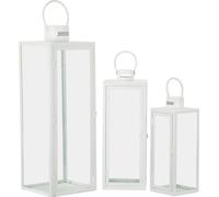 FURNLUX Lanterne décorative Blanc 22cm (3 pcs.) / Couleur principale : Blanc / Dimensions : 22 x 66 x 22 cm