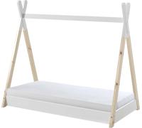 FURNLUX Lit de maison Tipi Blanc 70x140cm / Couleur principale : Blanc / Dimensions : 85 x 146 x 131 cm