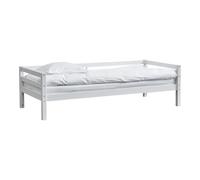 FURNLUX Lit simple Actim, 90 x 200 cm, moderne, blanc, avec rail de sécurité, en bois de pin, 208 x 98 x 60 cm