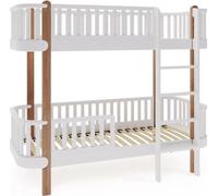 FURNLUX Lit superposé Etude Beige Et Blanc 80x190cm / Couleur principale : Blanc / Dimensions : 87 x 162 x 195 cm