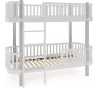 FURNLUX Lit superposé Etude Blanc et Gris 80x190cm / Couleur principale : Blanc / Dimensions : 87 x 162 x 195 cm