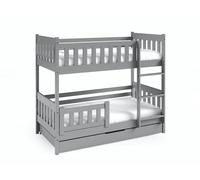 FURNLUX Lit superposé, violet, 80 x 190 cm, moderne, en bois de pin, 198 x 86 x 141 cm, avec tiroir