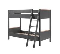 FURNLUX London Lit superposé, 90 x 200 cm, gris, moderne, échelle réversible, mélamine et pin massif, 139 x 211 x 160 cm