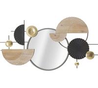 FURNLUX Miroir mural Abstrait Beige 91cm / Couleur principale : Beige / Dimensions : 91 x 51 x 6 cm