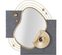 FURNLUX miroir mural Arty Gris 80cm / Couleur principale : Gris / Dimensions : 80 x 73 x 7 cm