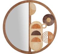 FURNLUX miroir mural bloc brun 80cm / Couleur principale : brun / Dimensions : 80 x 80 x 3 cm
