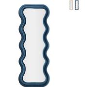 FURNLUX Miroir mural Emily bleu 60cm / Couleur principale : Bleu / Dimensions : 60 x 160 x 6 cm