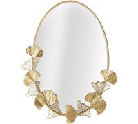 FURNLUX miroir mural feuille d'or 62cm / Couleur principale : Or / Dimensions : 62 x 78 x 3 cm