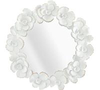 FURNLUX Miroir mural Fleur Blanc 82cm / Couleur principale : Blanc / Dimensions : 82 x 86 x 3 cm