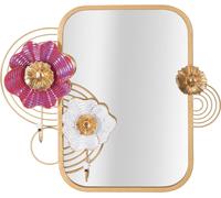FURNLUX Miroir mural Lovi Beige 75cm / Couleur principale : Beige / Dimensions : 75 x 65 x 10 cm