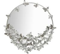 FURNLUX Miroir mural Papillon Argent 91cm / Couleur principale : Argent / Dimensions : 91 x 94 x 3 cm