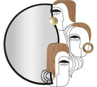 FURNLUX miroir mural Picassy noir 83cm / Couleur principale : noir / Dimensions : 83 x 80 x 80 cm