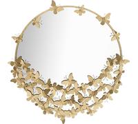 FURNLUX Miroir mural Rond Or 91cm / Couleur principale : Or / Dimensions : 91 x 94 x 3 cm
