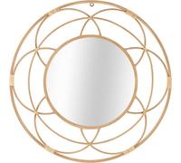 FURNLUX Miroir mural Valencia Marron 60cm / Couleur principale : Marron / Dimensions : 60 x 60 x 3 cm