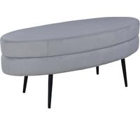 FURNLUX Ottoman Otto Light Grey Und Black 100cm / Hauptfarbe : Grau / Abmessungen : 100 x 40 x 41 cm