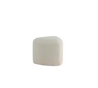 FURNLUX Ottoman Tabouret en polyester Teddy Blanc 46 x 46 x 41 cm Rembourrage en mousse Design triangulaire Hauteur d'assise 40 cm