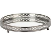 FURNLUX Plateau Bethel Argent 25cm / Couleur principale : Argent / Dimensions : 25 x 4 x 25 cm