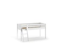 FURNLUX Scott Lit mezzanine 90 x 200 cm, blanc, pin scandinave et MDF, 135 x 208 x 114 cm, avec échelle