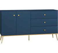 FURNLUX Sideboard Bleu marine Et Or 160cm / Couleur principale : Bleu / Dimensions : 160 x 85 x 40 cm