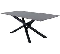 FURNLUX Table à manger Piazza Gris Et Noir 90cm / Couleur principale : Gris / Dimensions : 90 x 180 x 75 cm