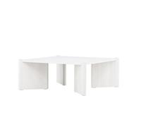 FURNLUX Table basse blanche 100x100x40 cm 35 kg design scandinave matériau MDF notice de montage disponible, carrée, collection Rogaland