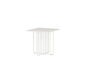 FURNLUX Table basse, blanche, 40 x 40 x 40 cm, 4 kg, design moderne, montage nécessaire, carrée, avec instructions de montage (français non garanti), MDF et acier
