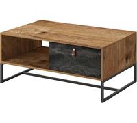 FURNLUX Table basse Chêne Foncé Et Graphite 104cm / Couleur principale : Marron / Dimensions : 104 x 44 x 68 cm