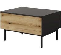 FURNLUX Table basse Chêne Long et Noir 80cm / Couleur principale : Noir / Dimensions : 80 x 60 x 49 cm