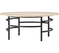 FURNLUX Table basse Copenhague Chêne Et Noir 100cm / Couleur principale : Beige / Dimensions : 100 x 100 x 43 cm