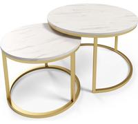 FURNLUX Table basse Corbeau Blanc Et Gris 58cm / Couleur principale : Blanc / Dimensions : 58 x 47 x 58 cm