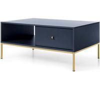FURNLUX Table basse Mono Bleu Marine Et Or 104cm / Couleur principale : Bleu / Dimensions : 104 x 68 x 46 cm