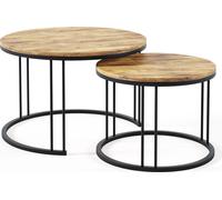 FURNLUX Table basse Ragnar Orange 75cm / Couleur principale : Beige / Dimensions : 75 x 47 x 75 cm