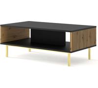FURNLUX Table basse Ravenna F Noir Et Beige Et Or 90cm / Couleur principale : Noir / Dimensions : 90 x 45 x 60 cm