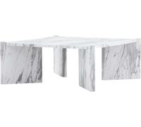 FURNLUX Table basse Rogaland Marbre Blanc 100cm / Couleur principale : Blanc / Dimensions : 100 x 100 x 40 cm