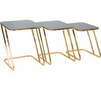 FURNLUX Table basse Simple Or 44cm (3 pièces) / Couleur principale : Or / Dimensions : 44 x 56 x 51 cm