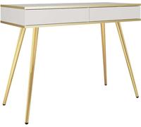 FURNLUX Table console Oro Blanc Et Or 102cm / Couleur principale : Blanc / Dimensions : 102 x 50 x 79 cm