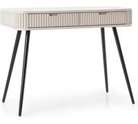 FURNLUX Table console Zova Beige Et Noir 103cm / Couleur principale : Beige / Dimensions : 103 x 80 x 49 cm