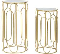 FURNLUX Table d'appoint Arty Gold 37cm (2 pièces) / Couleur principale : Or / Dimensions : 37 x 70 x 37 cm