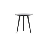 FURNLUX Table d'appoint ASKIM, noire, MDF et acier, 48 x 50 x 48 cm, design minimaliste, certifiée FSC