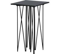 FURNLUX Table d'appoint en marbre de pierre noir et noir 40cm / Couleur principale : noir / Dimensions : 40 x 40 x 65 cm