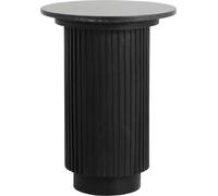 FURNLUX Table d'appoint Erie Marbre Noir Et Noir 40cm / Couleur principale : Noir / Dimensions : 40 x 40 x 55 cm