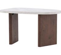 FURNLUX Table d'appoint Gronvik Noyer Et Marbre Gris 45cm / Couleur principale : Marron / Dimensions : 45 x 70 x 40 cm