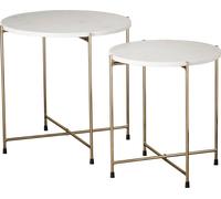 FURNLUX Table d'appoint Marmilla Blanc 50cm / Couleur principale : Blanc / Dimensions : 50 x 50 x 50 cm
