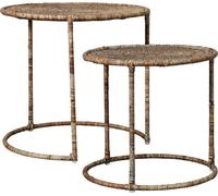 FURNLUX Table d'appoint Norah Beige 60cm / Couleur principale : Beige / Dimensions : 60 x 56 x 60 cm
