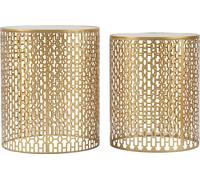 FURNLUX Table d'appoint Oblin Gold 41cm (2 pièces) / Couleur principale : Or / Dimensions : 41 x 50 x 41 cm