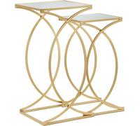 FURNLUX Table d'appoint Simple Or 35cm (2 pièces) / Couleur principale : Or / Dimensions : 35 x 70 x 35 cm