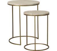FURNLUX Table d'appoint Traville Beige 41cm / Couleur principale : Beige / Dimensions : 41 x 51 x 41 cm