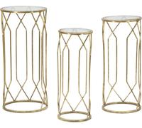 FURNLUX Table d'appoint Tris Gold 32cm (3 pièces) / Couleur principale : Or / Dimensions : 32 x 71 x 32 cm
